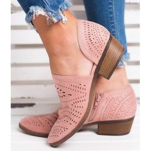 New Pink Cutout Booties